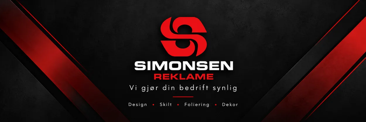 Designkonsept for en bannerprofil med Simonsen Reklame-logo
